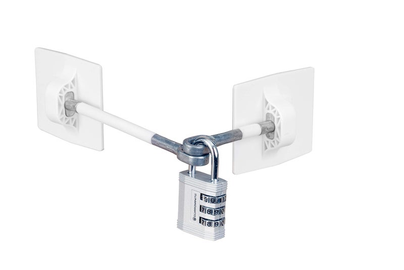 Guardianite Refrigerator Lock (White with Silver Combination Padlock) - Image 1